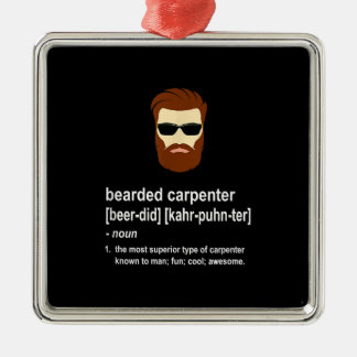 Funny Beard Carpenter Manar Julgransprydnad Metall