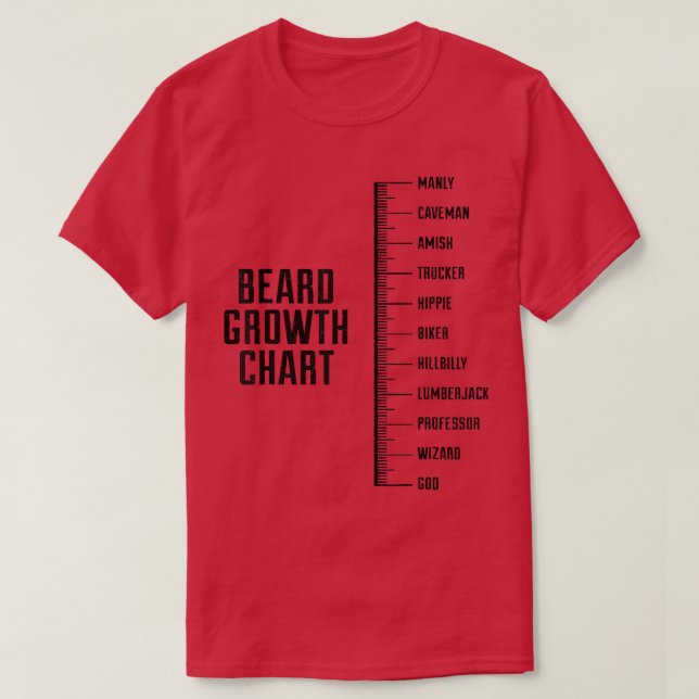 Funny Beard Growth Chart Amish Professor Wizard Go T Shirt (Design framsida)