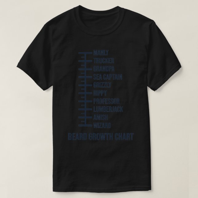 Funny Beard-mätning T Shirt (Design framsida)