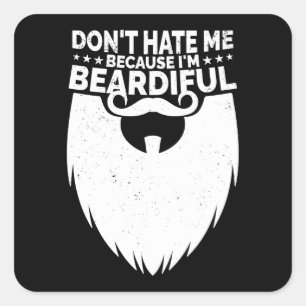 Funny Beard & Mustache Älskare Quote Fyrkantigt Klistermärke