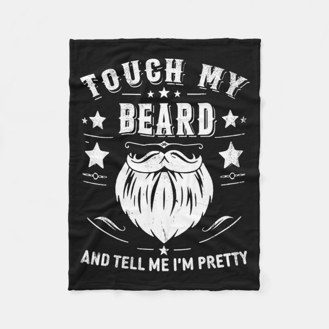 Funny Beard Quote Gift For Bearded Men Dad And Hus Fleecefilt (Framsidan)
