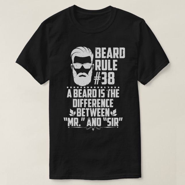 Funny Beard Regler T Shirt (Design framsida)