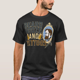 Funny Beard Sprit Tattoos Manar Alcohol Pappa Gift T Shirt