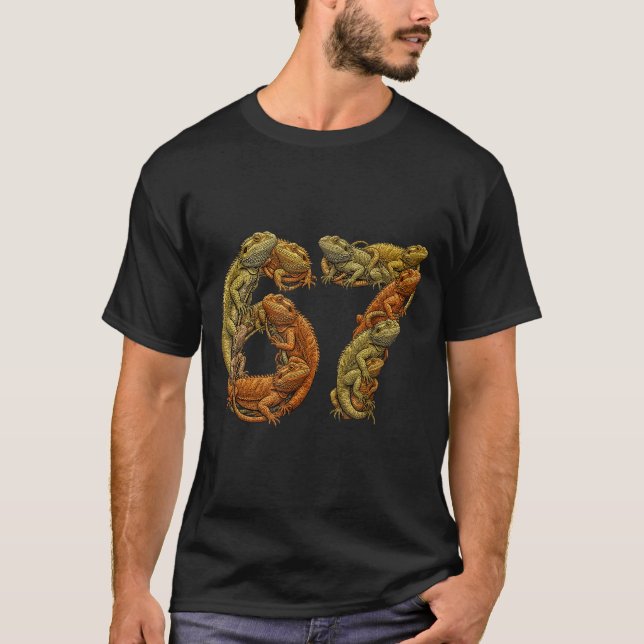 Funny Bearded Dragon 6 7 Meme Six Seven Beardzilla T Shirt (Framsida)