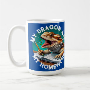 Funny Bearded Dragon Ate Homworking Kaffemugg