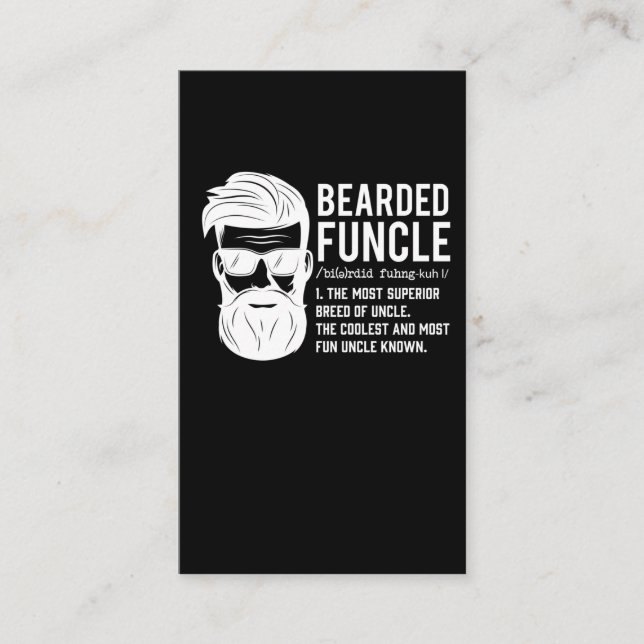 Funny Bearded farbror Definition Mustache Humor Visitkort (Framsida)
