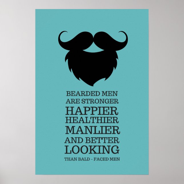 Funny Bearded Manar Quote Poster (Framsidan)