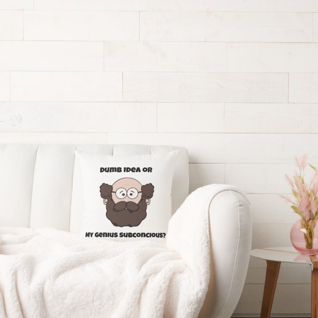 Funny Bearded Professor Tecknad, Genius eller Dumb Kudde (Soffa)