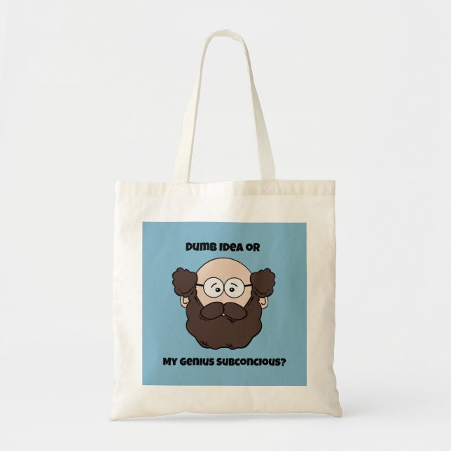 Funny Bearded Professor Tecknad, Genius eller Dumb Tygkasse (Framsidan)