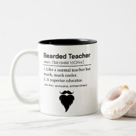 Funny Bearded Teacher Definition Två-Tonad Mugg