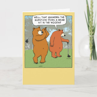 Funny Bears Golfing Birthday Kort