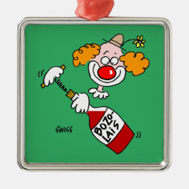 Funny Beaujolais Vin Tecknad Oenophiles jul Julgransprydnad Metall