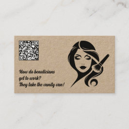 Funny Beautician Makeup QR Visitkort