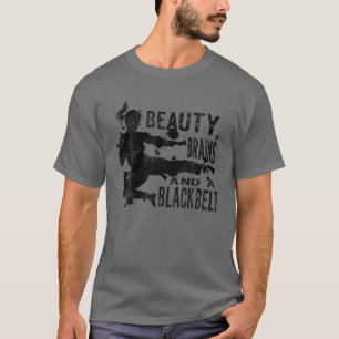 Funny Beauty Brains A Black Bälte Cute Karate Q T Shirt