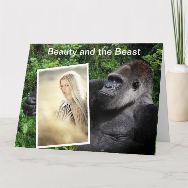 Funny Beauty och Beast Gorilla Kort (Framsida)