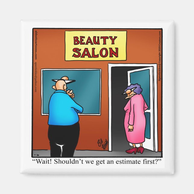 Funny Beauty Salon Humor Magnet (Framsidan)