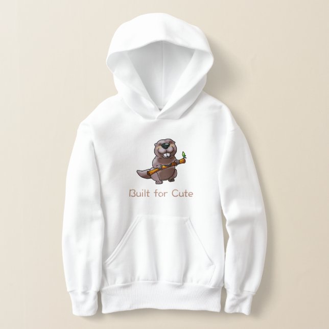 Funny Beaver Cartoon – Built for Cute T Shirt (Laydown)
