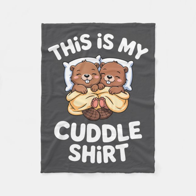 Funny Beaver Couple This Is My Cuddle  Fleecefilt (Framsidan)