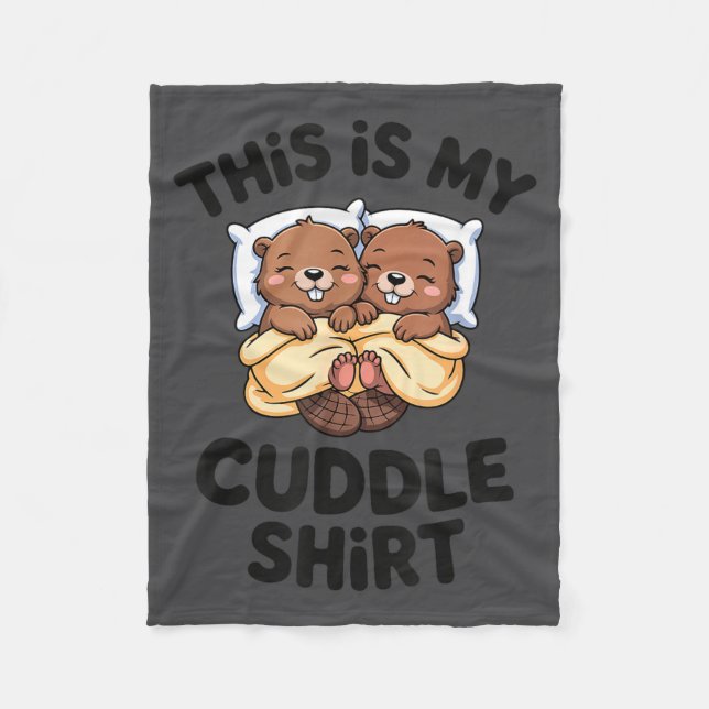 Funny Beaver Couple This Is My Cuddle  Fleecefilt (Framsidan)