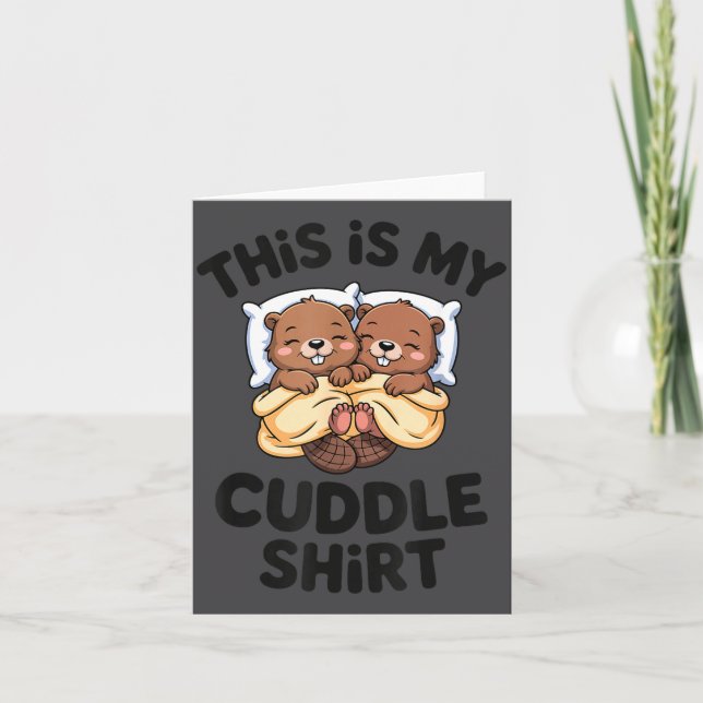 Funny Beaver Couple This Is My Cuddle  Kort (Framsida)