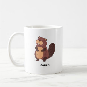Funny Beaver Dam it Beavers Humor Cute Animal Grap Kaffemugg