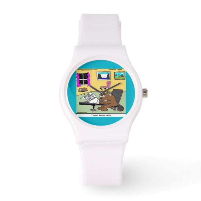 Funny Beaver Living Will Womens Silicone Watch Armbandsur (Framsida)