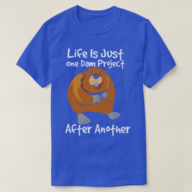 Funny Beaver Project Manager T Shirt (Design framsida)