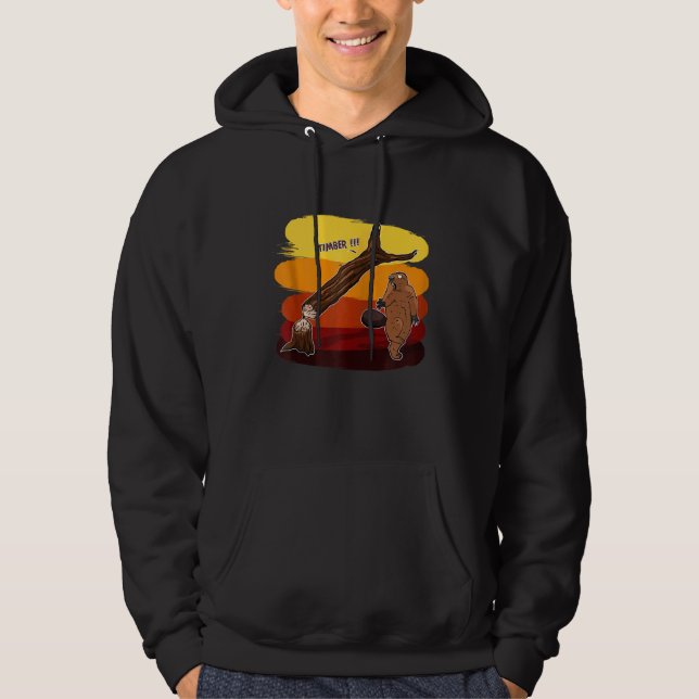 Funny Beaver Zip Hoodie (Framsida)