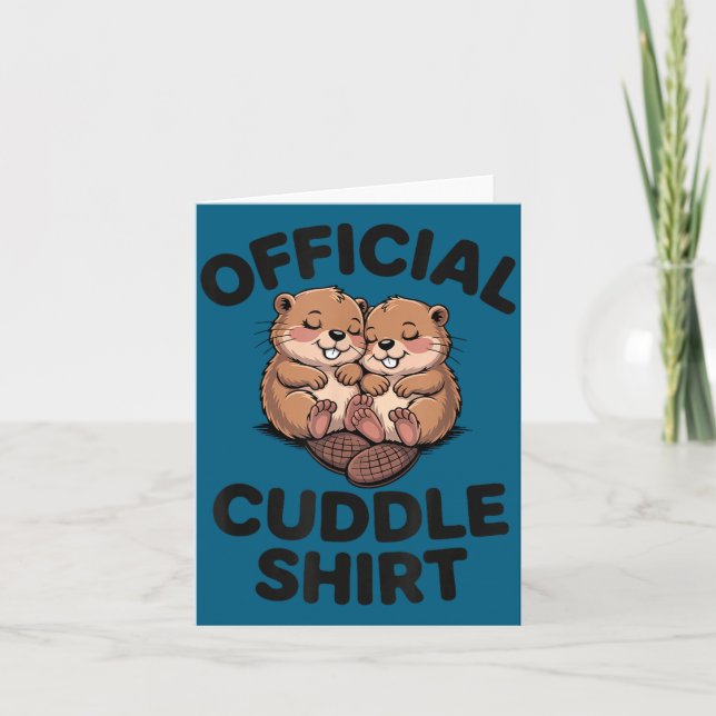 Funny Beavers Hugging Cuddle  Kort (Framsida)
