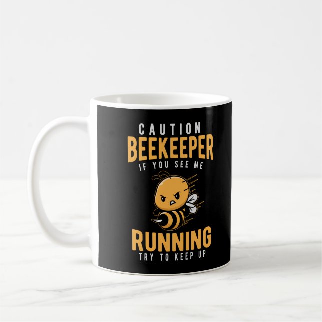 Funny Bebibevarare Joke Bee Humor Kaffemugg (Vänster)