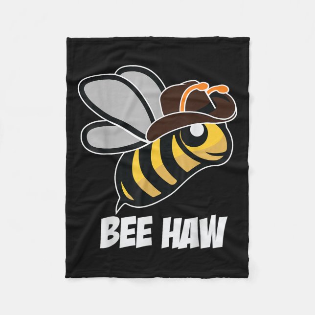 Funny Bee Haw Humla Graphic Cowboy Hat Fleecefilt (Framsidan)