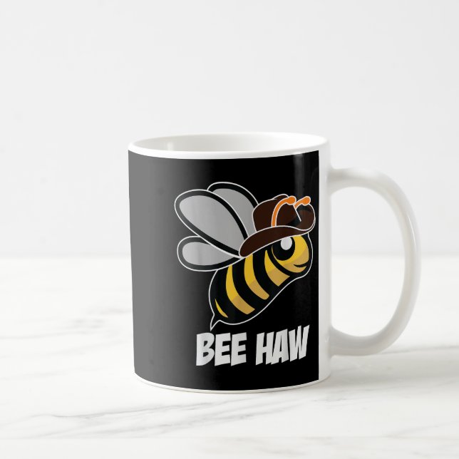 Funny Bee Haw Humla Graphic Cowboy Hat Kaffemugg (Höger)