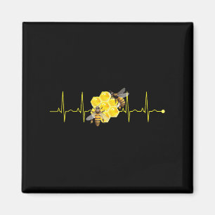 Funny Bee Heartslag Hive Nature Buzzing Insekt Lov Magnet