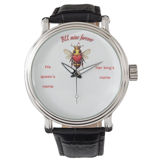 Funny Bee Pun Valentine  Armbandsur (Framsida)
