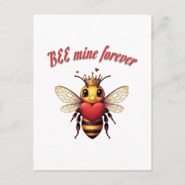 Funny Bee Pun Valentine  Helg Vykort (Framsida)