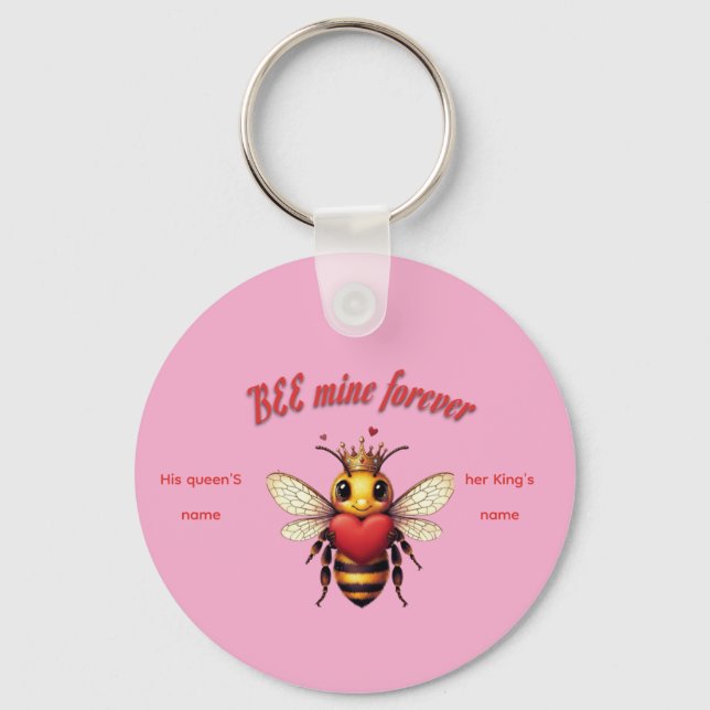 Funny Bee Pun Valentine  Nyckelring (Framsida)