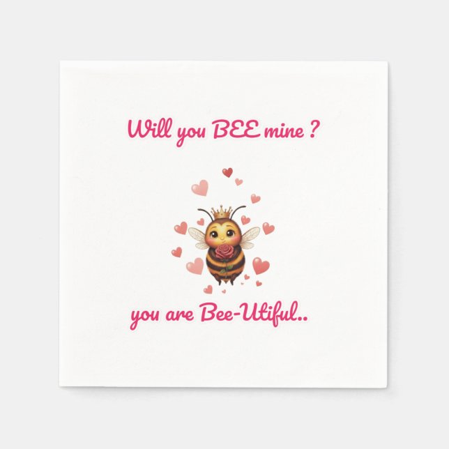 Funny Bee Pun Valentine  Pappersservett (Framsidan)