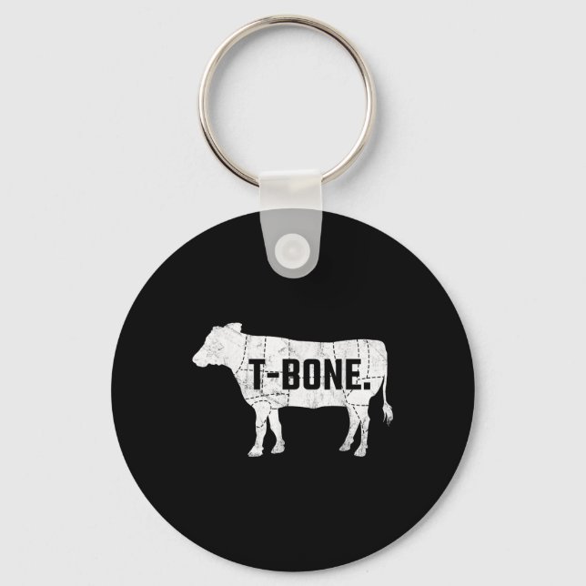 Funny Beef Bbq T-bone Steak Shirt Nyckelring (Framsida)