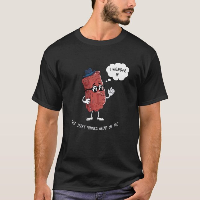Funny Beef Jerky Lover Cartoon Design T Shirt (Framsida)