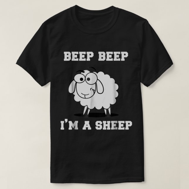 Funny Beep Beep Sheep Cartoon Design T Shirt (Design framsida)