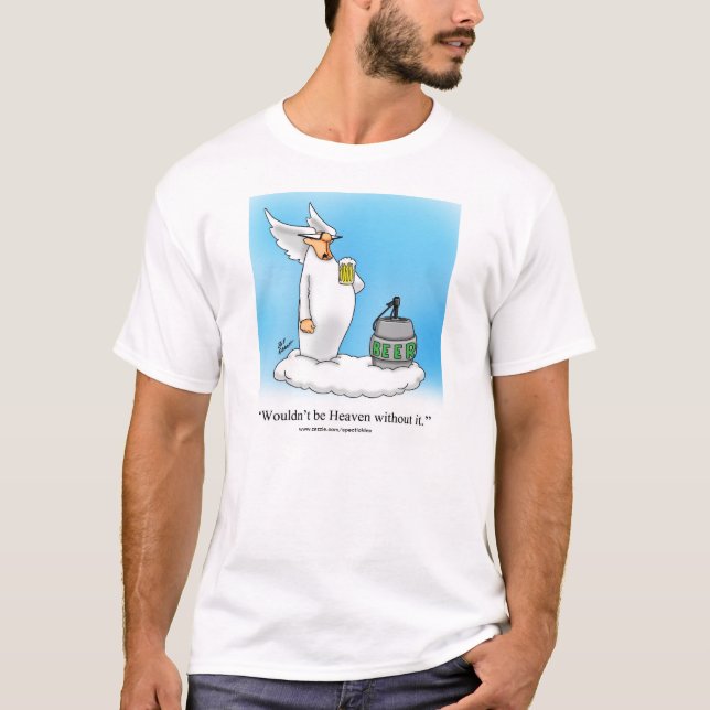 Funny Beer Angel Tee Shirt "Spectickles" (Framsida)