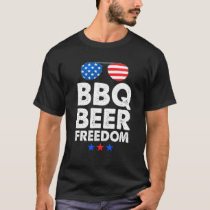 Funny Beer BBQ Freedom Tee Shirt Manar American Gr