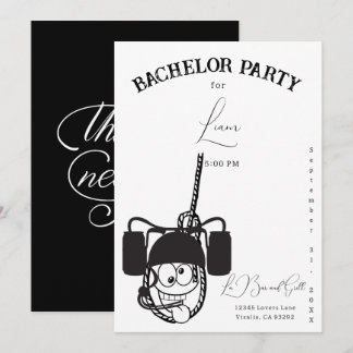 Funny Beer Black and White Bachelor-inbjudan Inbjudningar