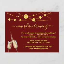 Funny Beer Bröllop Postponement Announement Postc Vykort