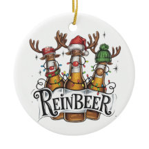 Funny Beer Ceramic Ornament
