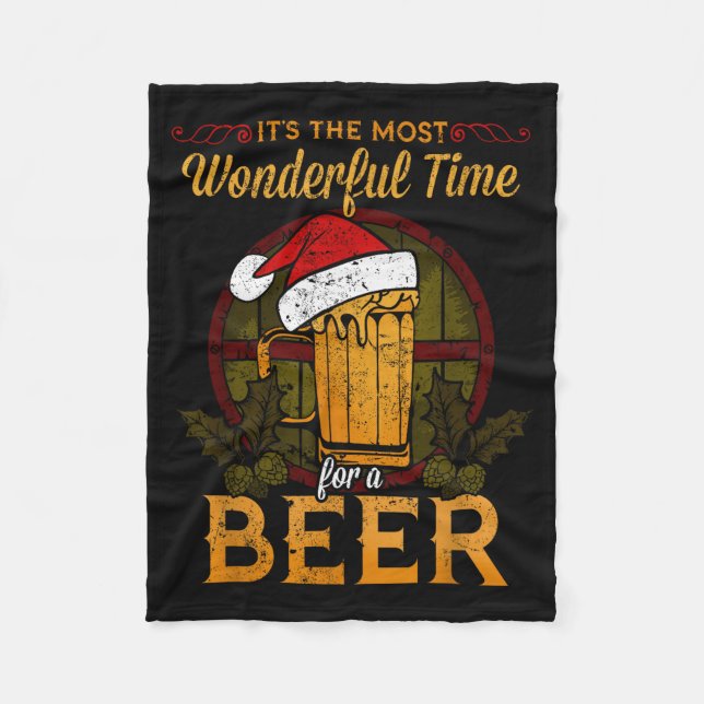 Funny Beer Christmas Shirt Holiday Most Wonderful  Fleecefilt (Framsidan)
