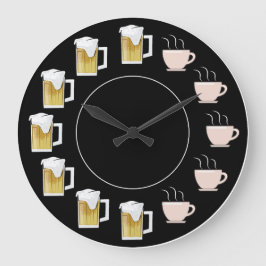 Funny Beer & Coffee Clock  Stor Klocka