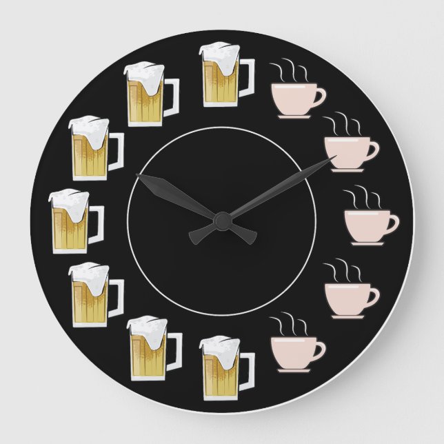 Funny Beer & Coffee Clock  Stor Klocka (Framsida)