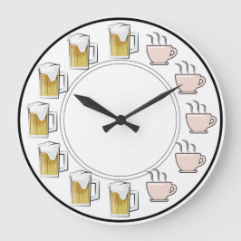 Funny Beer & Coffee Clock  Stor Klocka