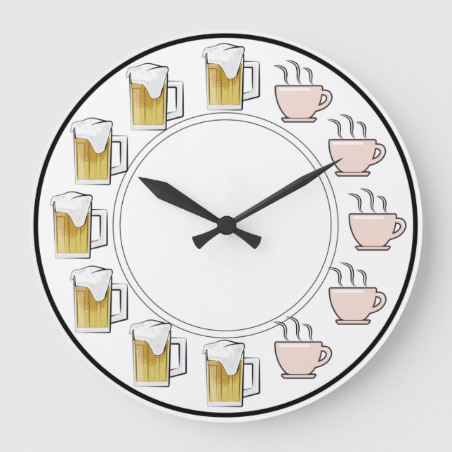Funny Beer & Coffee Clock  Stor Klocka (Framsida)